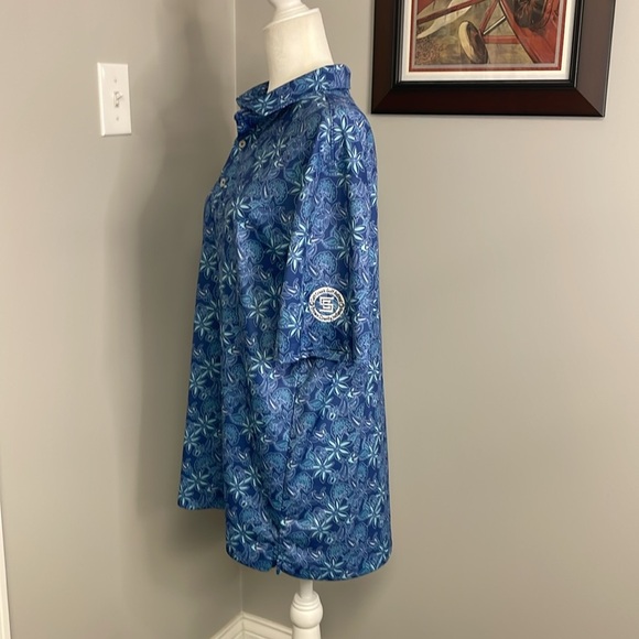 Bermuda Sands Wick Away Technology Blue Golf Polo Medium Performance Stretch UPF - Picture 3 of 6